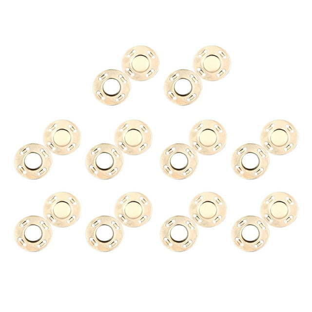 veasfak 10Pairs Button Clasps Snaps Sewing Coats Closure DIY Craft Gold