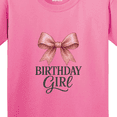 thumbnail image 4 of Inktastic Birthday Girl Pink Bow Youth T-Shirt, 4 of 5