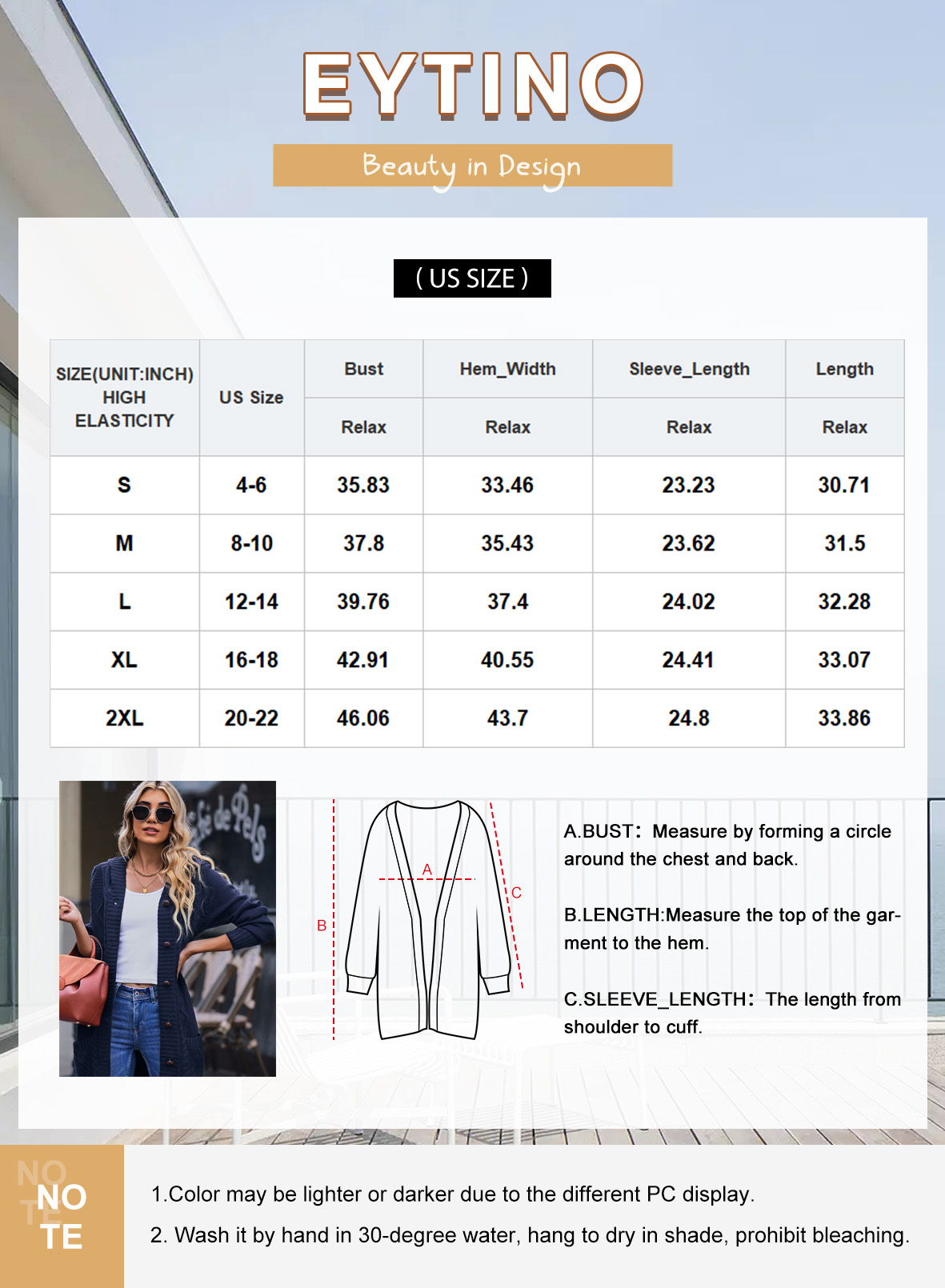 Eytino Women's Hooded Cardigan Sweater, Knit photo 7