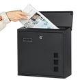 thumbnail image 3 of Decaller Metal Wall Mounted Mailboxes with Key Lock, Large Mail Box with View Window, Black, 3 of 4