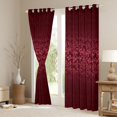 thumbnail image 3 of Manfei Victorian Pattern Black Out Curtains,Damask Jacquard Curtains Pack of 2 (42x63 Each),Black Red Bedroom Curtains For Girls Teens,Breathable Home Decor, 3 of 6