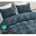 thumbnail image 4 of Chezmoi Collection Piers 3-Piece Storm Blue Distressed Velvet Duvet Cover Set Queen Size with Button Closure and 8 Corner Ties, Soft Washed Microfiber Reverse Comforter Cover, 4 of 9