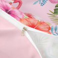 thumbnail image 4 of meiyoeat Watercolor Flamingo Tropical Pattern Bedding,Pink Floral Print Duvet Cover Full For Girl,Reversible,3-Piece,1 Duvet Cover and 2 Pillowcases, 4 of 6