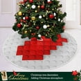 thumbnail image 6 of FMSHPON Red Heart Building Blocks Xmas Christmas Tree Skirt Stand Mat for Holiday Party Decoration Indoor Outdoor 48 inches, 6 of 6