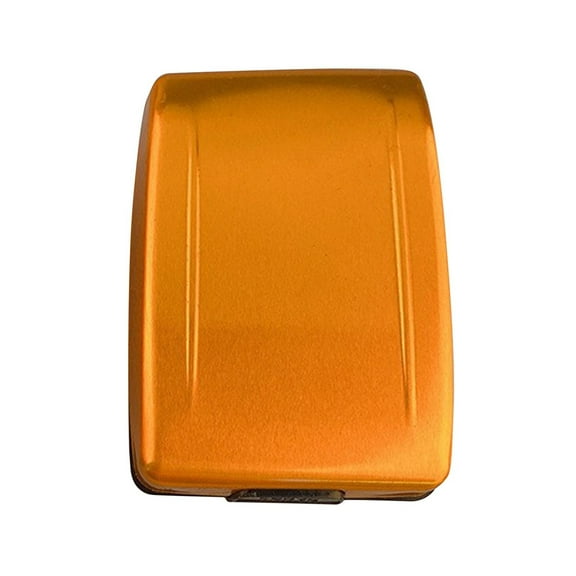 Rfid Blocking Aluminum Card Holder, Metal Credit Card Protector Slim Wallet with Abs Locking Clip, Anti-Skimming Compact Card Case for Id (Orange)