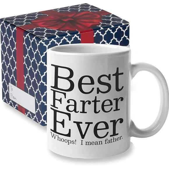 shiyou-Best Farter Ever I Mean Father Funny Dad Mug by | Funny Fathers Day Mugs Gifts from Kids Son, FathersDay Gifts for Dad from Daughter | Best Dad Gifts Dads Coffee Cup