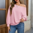 thumbnail image 5 of 2025 Y2k Fall Outfits Fashion Off Shoulder Sweatshirt for Women Oversized Trendy Top Pink 2XL, 5 of 6