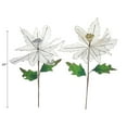 thumbnail image 2 of Netted Glitter Edged Poinsettia Stem - Set of 6, 2 of 3
