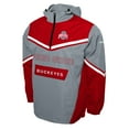 thumbnail image 2 of Men's Franchise Club Gray Ohio State Buckeyes Action Anorak Half-Zip Jacket, 2 of 3