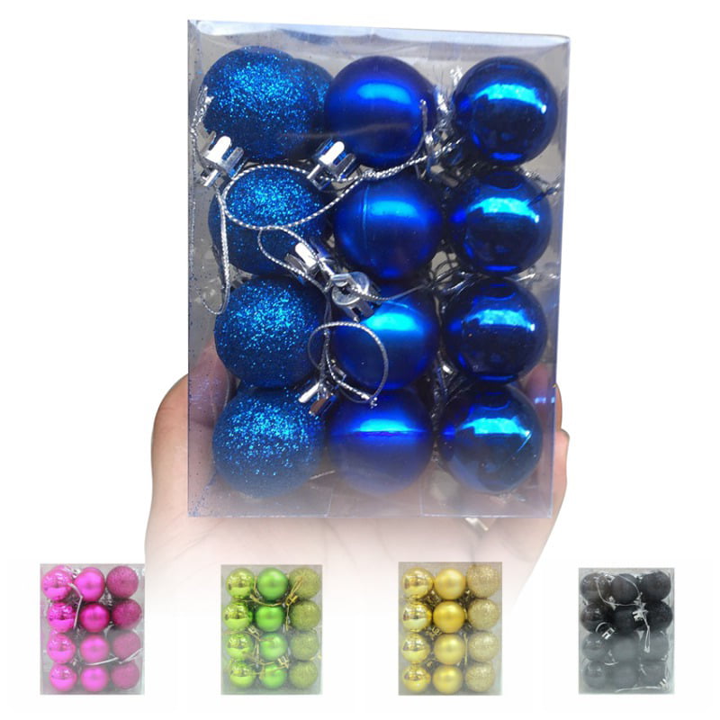GameXcel Christmas Balls Ornaments for Xmas Tree Shatterproof Christmas Tree Decorations Large Hanging Ball Blue 4.0 x 4 Pack