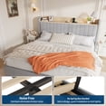 thumbnail image 4 of King Size Upholstered Platform Bed Frame with Storage Headboard – Charging Station (2 USB & AC), Drawers, Heavy Duty – Noise-Free, No Box Spring Needed, Easy Assembly – KING-light gray, 4 of 8