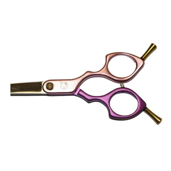 6 Inch Colorful Curved Shears For Dog Grooming Light Weight Ergonomic Design (Pink Purple)