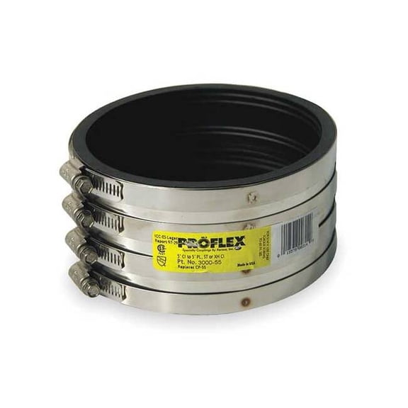 Fernco Shielded Coupling,Pipe Size 5" 3000-55