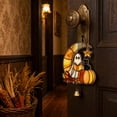 thumbnail image 6 of OCCOA Cute Ghost Stained Glass Style Acrylic Hanging Ornament with Bell Fall Pumpkin Window Suncatcher for Halloween Home Porch Decor Gift Idea, C, 6 of 6