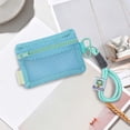 thumbnail image 6 of Viflosae Toiletry Bags Toiletry Bag for Women Mesh Zipper Pouch with Lanyard Portable Mini Storage Bag Lightweight Polyester Mesh Pouch for Cosmetics Cards Keys Headphones 3 Colors Available, 6 of 7