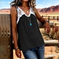 thumbnail image 6 of ClodeEU Women's Lace Trim V Neck Sleeveless Tank Top, Casual Loose-Fit Blouse, Soft Summer Cami with Lace Black,Women's Plus L, 6 of 6