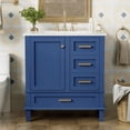 thumbnail image 2 of 30" Bathroom Vanity , Modern Bathroom Cabinet with Sink Combo Set, Bathroom Storage Cabinet with a Soft Closing Door and 3 Drawers, Solid Wood Frame(Blue), 2 of 10