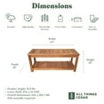 thumbnail image 3 of All Things Cedar Banc de Sauna en Bois de Luxe 44”, Usage Intérieur et Extérieur, Naturel, 3 of 12