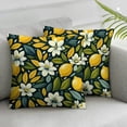 thumbnail image 3 of Lemons Decorative Throw Pillow Cover Case, Green Leaves and Flowers  Outdoor Pillow Cases Square Standard Cushion Covers for Sofa Couch Bed Car, 3 of 7