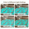 thumbnail image 7 of ODIKA Fish Fishing Icons Turquoise Coral Striped Border Bathroom Doormat Foldable Easy Care for Master Suite, California King, Under Bed, 7 of 7