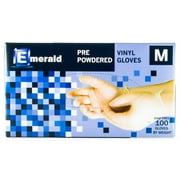 Emerald Shannon Powdered Vinyl Gloves – 4 Mil - Box of 100 (Medium)