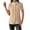 Khaki, variant on Womens Trendy Summer Tops Crochet Knit Striped Round Neck Short Sleeve Tops Boho Embroidered Button Down Cute Blouses Dressy Casual Pink S