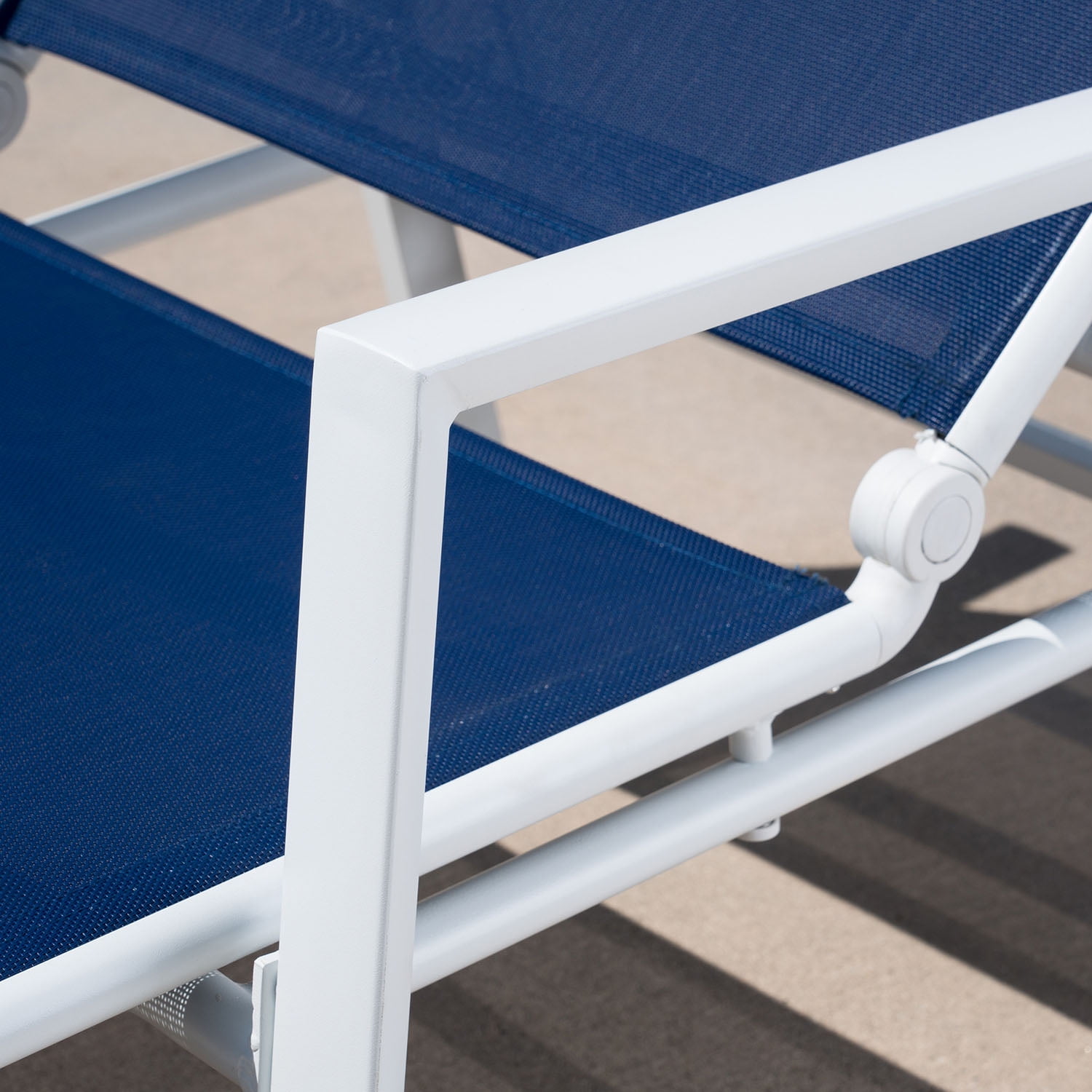 Navy Blue White Cambridge NOVACHS-NVY Sling Chaise