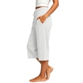 thumbnail image 5 of Vynhevius Women's Drawstring Capri Pants Pleated Waist Pockets Loose Wide Leg Casual Trousers, 5 of 6
