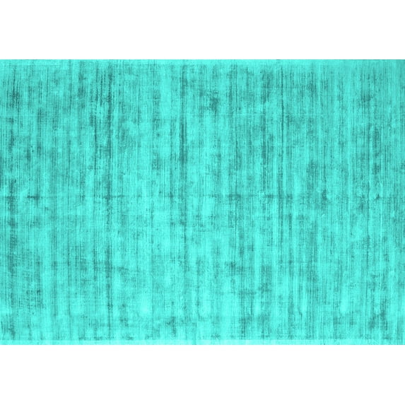 Ahgly Company Machine Washable Indoor Rectangle Abstract Turquoise Blue Contemporary Area Rugs, 8' x 10'