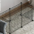 thumbnail image 2 of 6 piezas de corral plegable negro sin puerta para mascotas, cerca de hierro, caseta para cachorros, casa para ejercicios de entrenamiento, espacio para cachorros, gatitos, perros,, 2 of 5