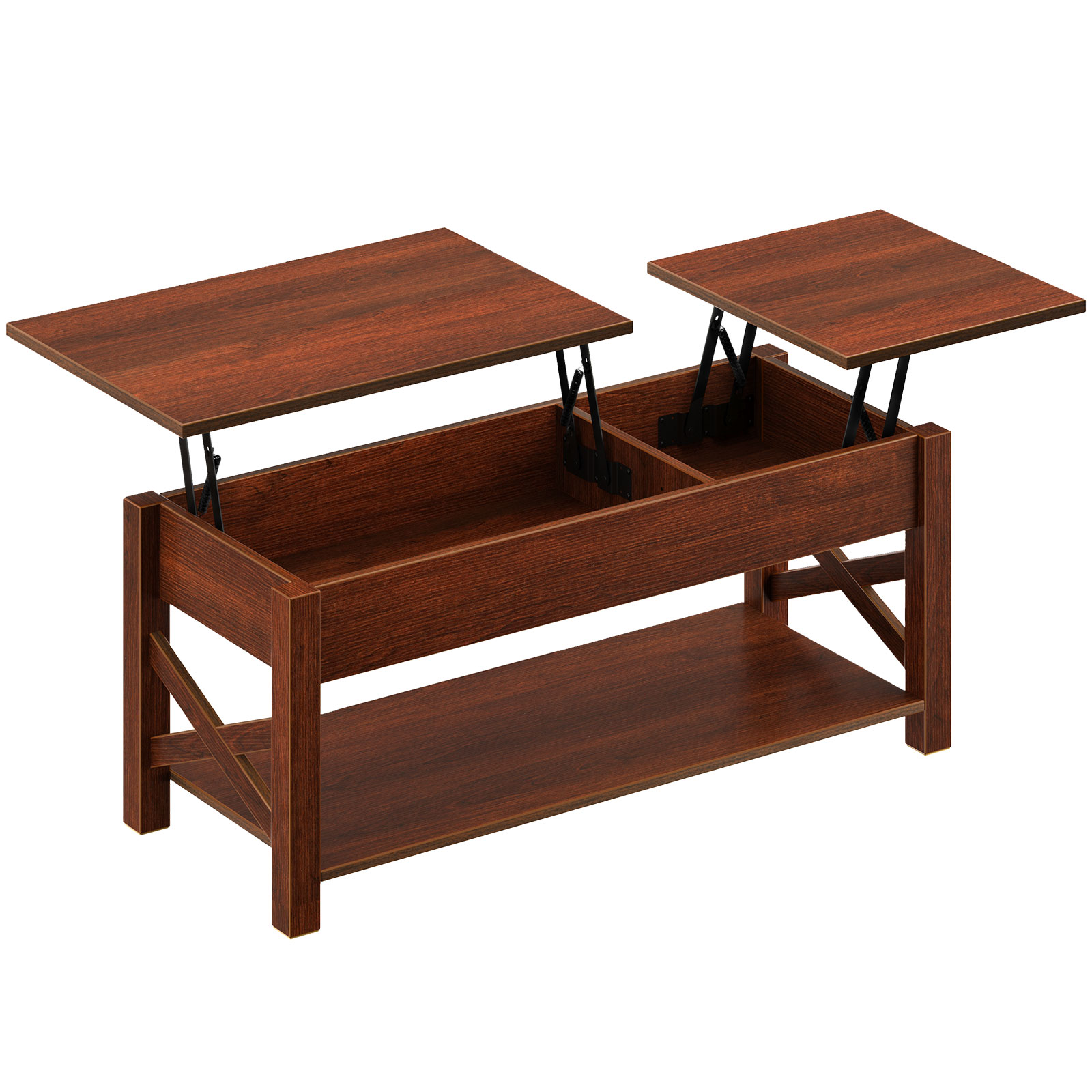Greenstell Lift Top Coffee Table with Drawer and Hidden Compartment, 43.8 Inch, Espresso