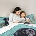thumbnail image 5 of Feelyou Black Dog Animal Full Size Comforter Sets, Rustic Groovy Flower Bedding Sets, 3pcs, 5 of 8