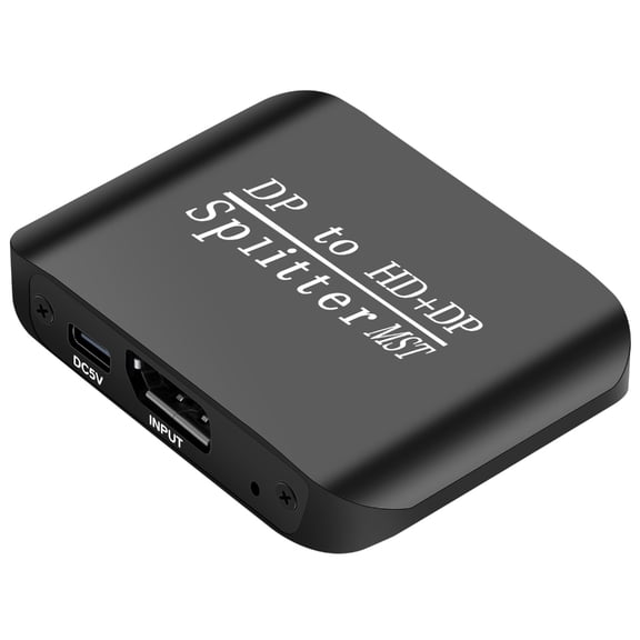 2 Monitor Displays Splitter DP To DP HDTV Converters 4K 60Hz Resolution Iron Housing Plugs And Play