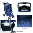thumbnail image 4 of Maylai Pet Stroller for Small Cat/Dog - Lightweight Foldable with Storage Basket and Cup Holder (Navy Blue), 4 of 7
