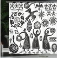 thumbnail image 4 of Ambesonne Tribal Shower Curtain, Prehistoric Cave, 69"Wx84"L, Black White, 4 of 5