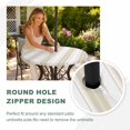 thumbnail image 4 of Round Outdoor Tablecloth with Umbrella Hole and Zipper, Cream Striped Tablecloth with Elastic Waterproof, Modern Thin Line Vertical Stripes Patio Table Covers for 36" - 44" Picnic Pool Tables, 4 of 9