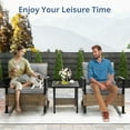 thumbnail image 3 of Enyopro 3-Piece Patio Furniture Set, Outdoor Wicker Conversation Set with Coffee Table, All-Weather Rattan Chairs & Cushions, Modern Patio Seating for Garden, Balcony, or Backyard, Gray, 3 of 7