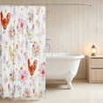 thumbnail image 3 of Erosebridal Chicken Shower Curtain 72Wx78L for Girls, Floral Bouquet Waterproof Bath Curtain, 3 of 5