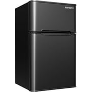 EUHOMY Mini Fridge with Freezer, 3.2 Cu.Ft Mini Refrigerator, Dorm Fridge with 2 Door For Bedroom/Apartment/Office-Food Storage Cooling Drink, Black