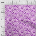 thumbnail image 2 of oneOone Silk Tabby Purple Fabric Asian Bird Block Print Sewing Material Print Fabric By The Yard 42 Inch Wide, 2 of 4