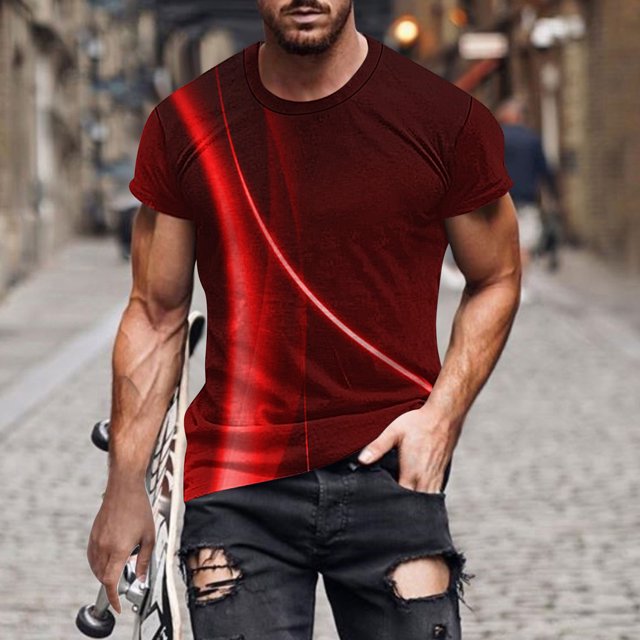 Mefallenssiah Hauts pour Hommes, Liquidation T-Shirt à Manches Courtes Imprimé Col Rond Mode Décontractée Manches Courtes