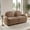 Camel, variant on Teddy Fabric Cloud-Like Loveseat Sofa - Curved Design, Double-Layer Cushions, Green