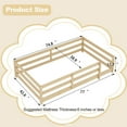 thumbnail image 5 of Bellemave Twin Montessori Bed with Rails, Wood Twin Size Floor Bed Frame with Fence, Low to Ground Bed Frame with Safety Guardrails - Natural, 5 of 8