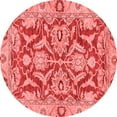 thumbnail image 1 of Ahgly Company Indoor Round Oriental Red Traditional Area Rugs, 6' Round, 1 of 4