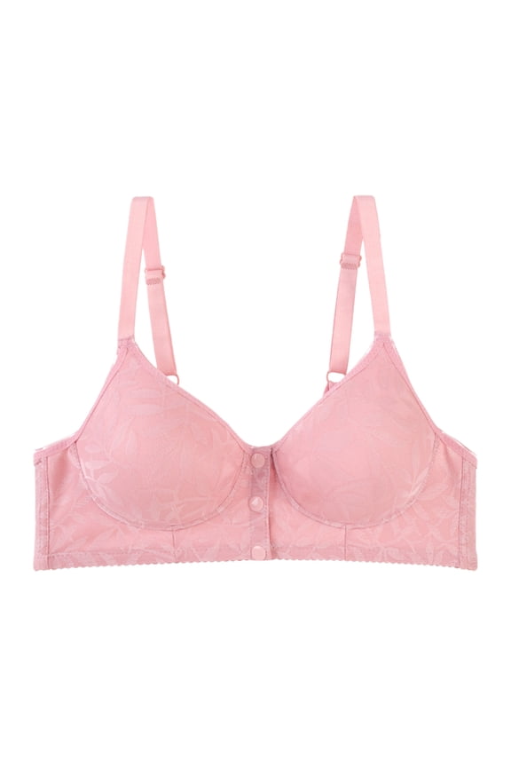 Front Bra Womens Front Button Cotton Bra,Front Closure Bras for Women Everyday Underwear(Pink,56)