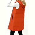 thumbnail image 6 of Yutgune Women's Long Hooded Puffer Vest Zip Up Snap Button Sleeveless Coat with Zipper Pockets, 6 of 7