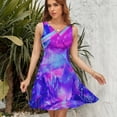 thumbnail image 7 of Psychedelic Galaxy Space Women's Tank Dress V Neck Sleeveless Summer Sundress, 7 of 7