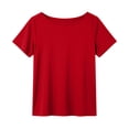 thumbnail image 6 of GUACER Short Sleeve Shirts for Women Casual Round Neck Solid Relaxed Fit Blouses Summer Basic Tops, 6 of 6