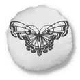 thumbnail image 1 of with Ruffle Wing Round Throw Pillow Home Decoration Cushion, 1 of 3