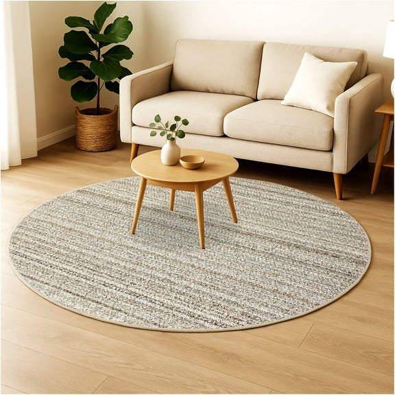 Koeckritz Rugs Boho Striped Multicolor Area Rug, 8' Round, Stain Resistant, Indoor Living Room